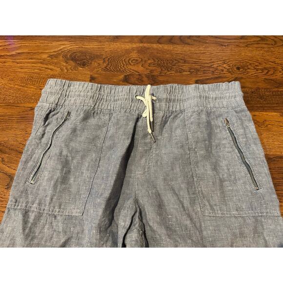 Athleta Women’s Cabo 100% Linen Jogger Pants – Blue – Size 14 Effortless Style - Picture 3 of 10